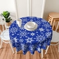 thumbnail image 6 of Christmas Tablecloth, Christmas Snowflakes Table Cloth for Party Decoration, Round 60 Inch, Snowman Themed Tablecloths for Dinner Kitchen Party Picnic, 6 of 6