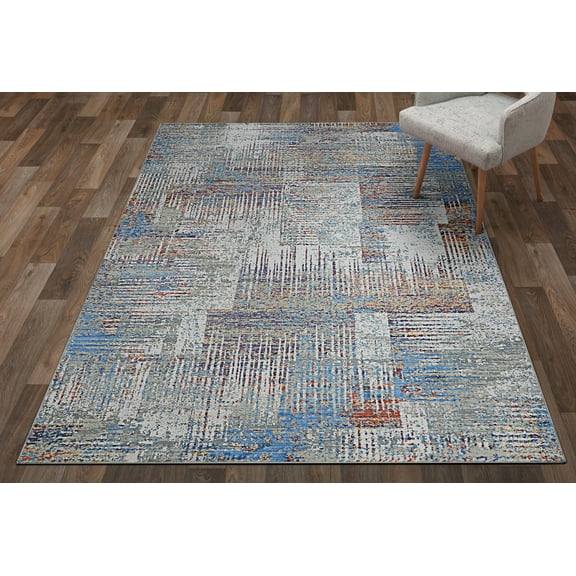 Couristan Vibrata Watercolor Blocks Multi-Pastels Area Rug
