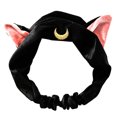 thumbnail image 1 of Diadema con orejas de gato y diseño de luna, banda para el cabello con acabado de lujo, 1 of 1
