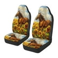 thumbnail image 4 of Pzuqiu Sunflower Horse Car Front Seat Cover Warm Anti-Slip Car Seats Covers Front Seats Only Soft Comfortable Auto Interior Covers Full Coverage Universal Fit for Cars SUV, 4 of 7