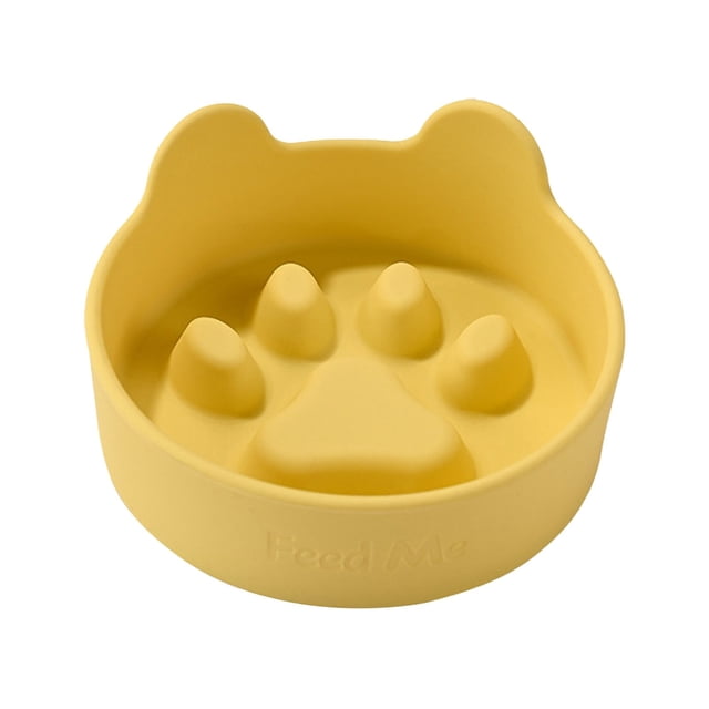 Comedero lento para perros Utensilios para comida de mascotas y comedero antivuelco para perros Comedero lento de silicona con estampado de dibujos animados para mascotas