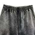 thumbnail image 4 of Rvwovn Men's Vintage Streetwear Shorts Elastic Drawstring Waist Distressed Summer Cotton Shorts, 4 of 5