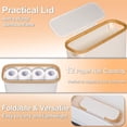 thumbnail image 4 of Toilet Paper Storage 28L, Toilet Paper Basket with Lid for Bathroom Storage, Toilet Paper Organizer, Free Standing Toilet Paper Holds Up to 9-12 Rolls, Beige, 4 of 8