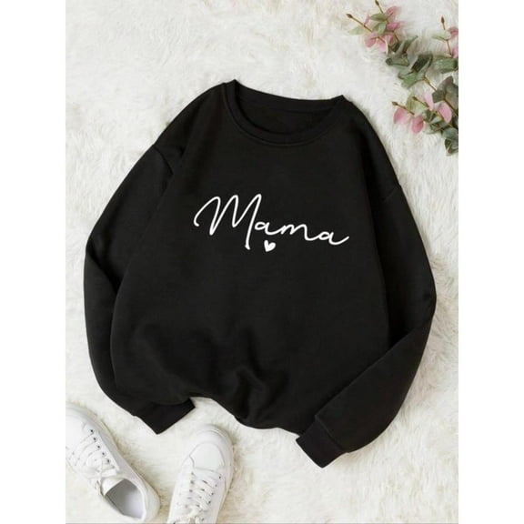 Minimalist Script 'Mama' Sweatshirt, New Mom Gift Crewneck Jumper, S-3XL