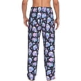 thumbnail image 7 of Salouo Blue Skull Flower Print Pajama Pants for Men, Lounge Pants Elastic Waistband Casual Men's sleepwear Loungewear Sleep Pajama Pant -Medium, 7 of 7