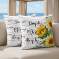 thumbnail image 5 of 24x24 Pillow Covers Set of 2, Yellow Sunflowers Square Throw Pillow Covers for Couch/Sofa/Living Room, Farmhouse Floral Rustic Botanical Grey Wood Decorative Soft Pillowcases for Couch Throw Pillows, 5 of 9