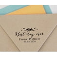 thumbnail image 4 of Printtoo Personalized Blue Self Inking Best Day Ever Wedding Favor Stamp Custom Rubber Stamper-68 x 30 mm, 4 of 6