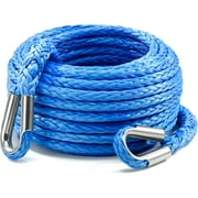 Winch Rope Extension 3/8 Inch x 50 Ft 26,500 Lbs, Synthetic Winch Extension Cable Line for Off Road Vehicle ATV UTV Truck etc (Blue)