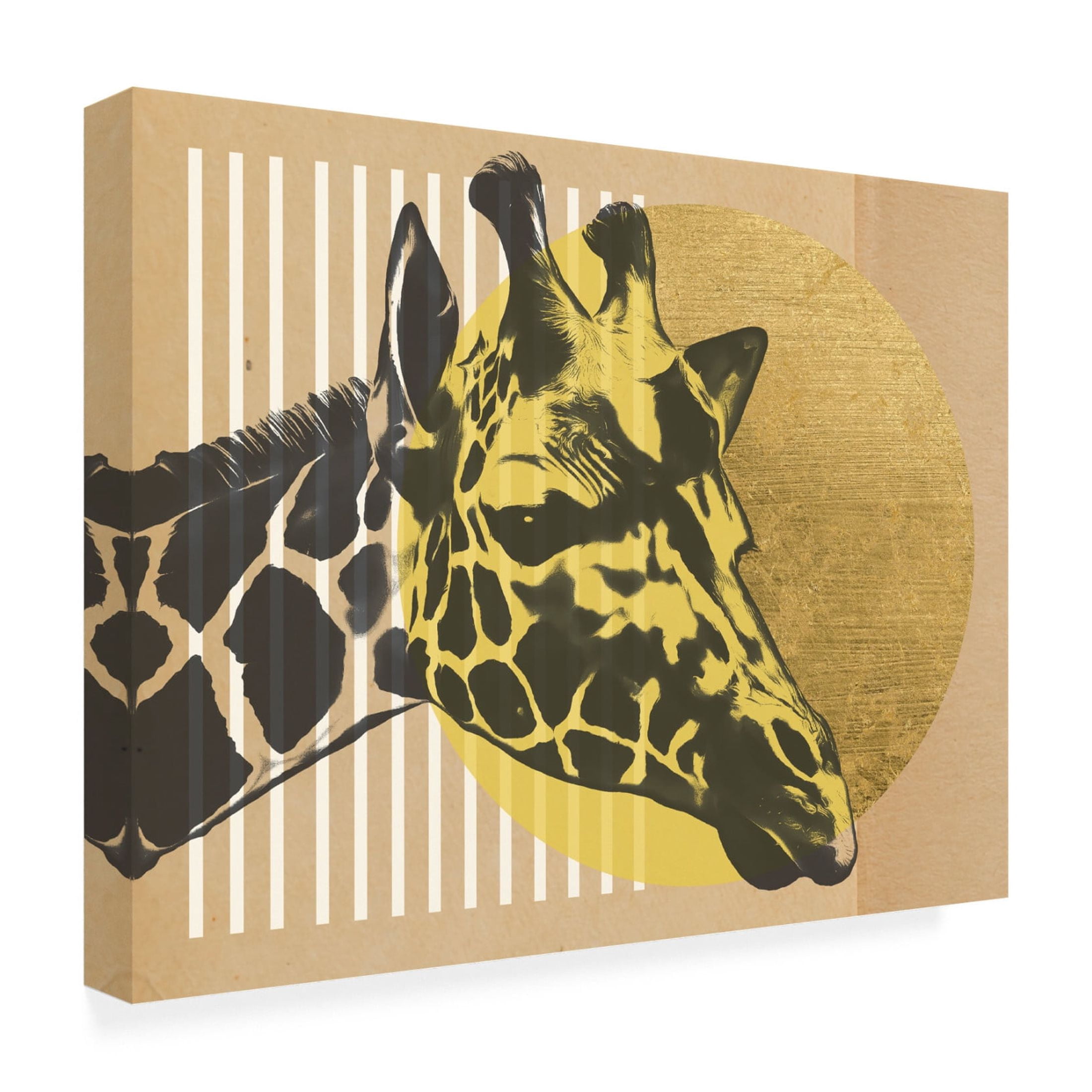 Trademark Fine Art Alonzo Saunders  Gold Geometric Giraffe II Canvas Wall Art