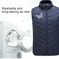 thumbnail image 6 of Odeerbi Winter Warm Heated Vest for Men Women USB Rechargeable Heated Jacket with 9 Heating Zones Lightweight Butterfly Print USB Plus Size Heated Windproof Coat Dark Blue without Power Bank, 6 of 9