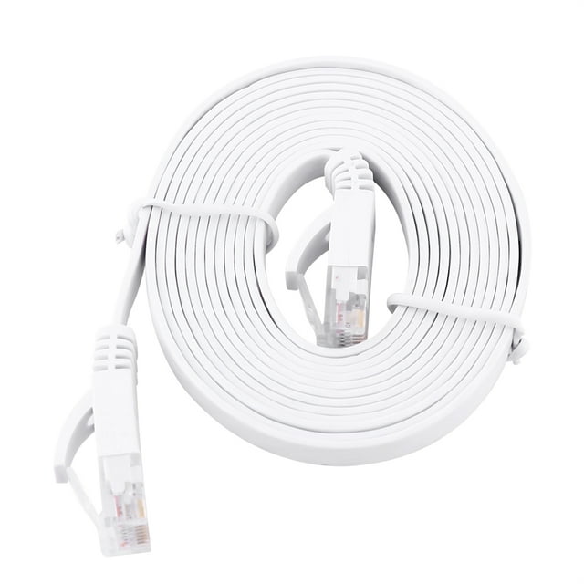Cable plano de red Ethernet RJ45 CAT6, cable UTP para router, 1000 m, blanco, 2 metros