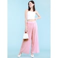 thumbnail image 5 of Made by Johnny Women's Pleated Wide Leg Pants with Elastic Waist Band L PINK, 5 of 6