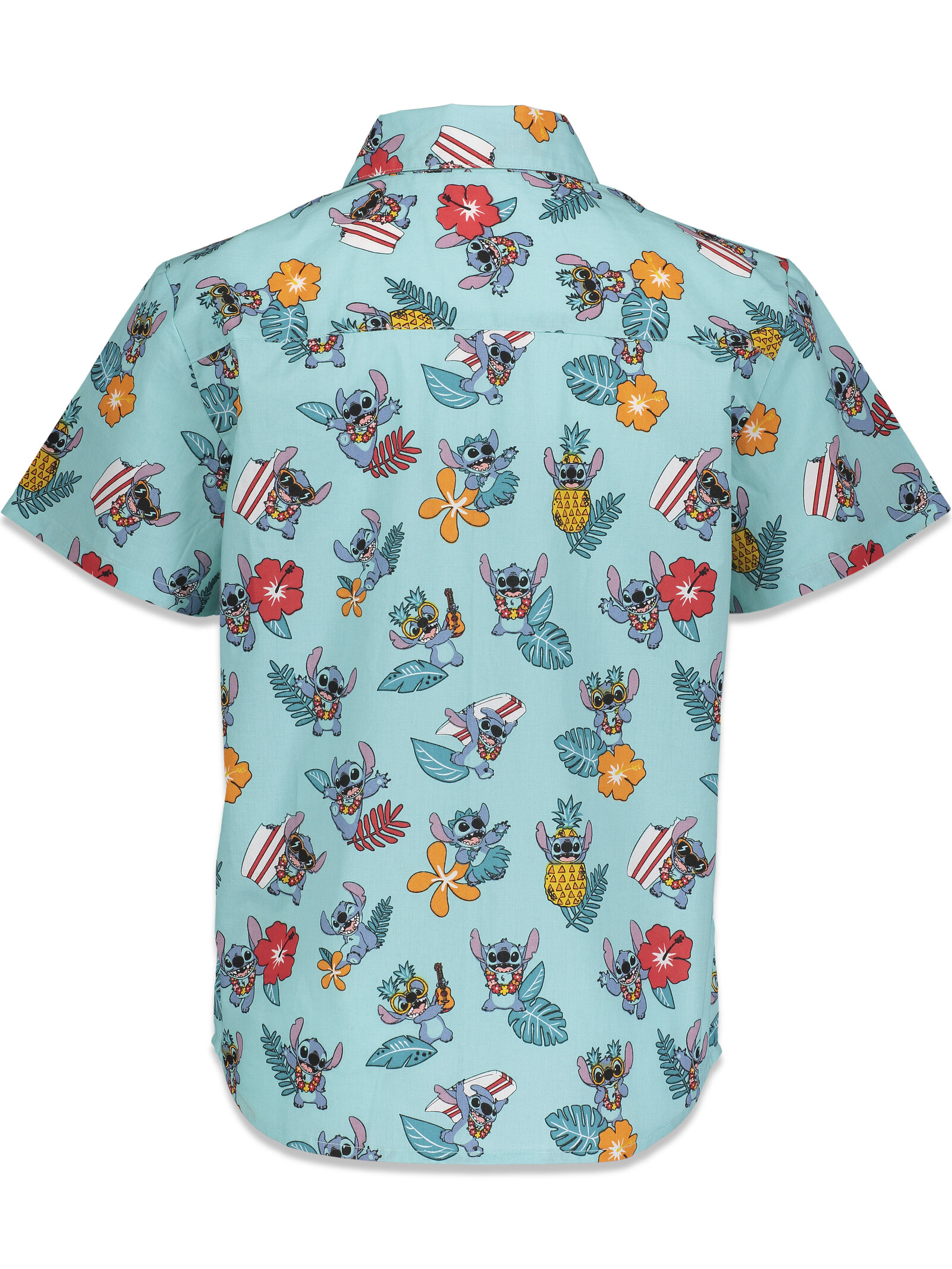 Disney Lilo & Stitch Big Boys Hawaiian Shirt Button Down Short Sleeve ...