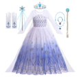 thumbnail image 1 of Disfraz de Frozen 2 de Disney para niñas, disfraz de reina de la nieve, Elsa, vestido de princesa con lentejuelas azules, ropa de fiesta de cumpleaños y Carnaval para niños, 3T (etiqueta 110) Gao Jinjia LED, 1 of 2