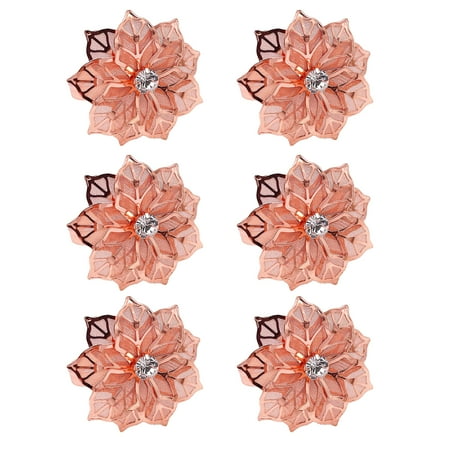 

6Pcs Hotel Restaurant Table Metal Mesh Flower Napkin Buckle Napkin Ring Napkin Ring Cloth Ring