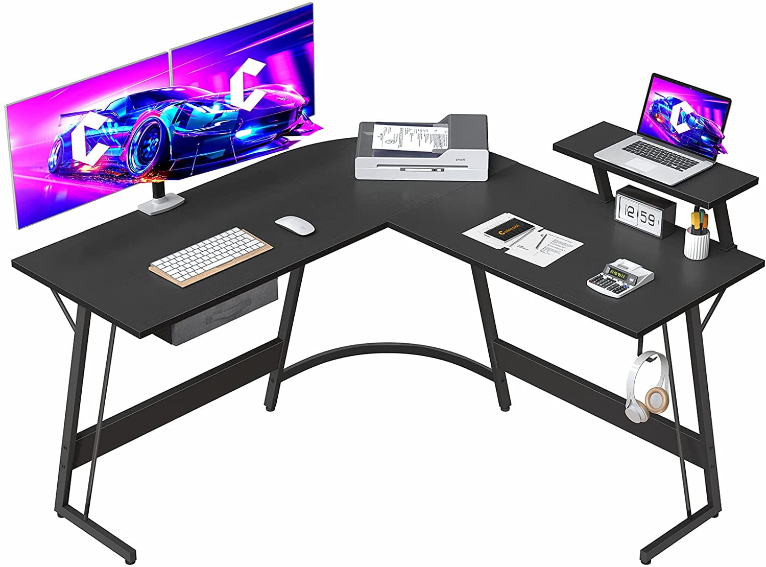 CubiCubi LShaped Computer Desk, 50.8" Corner Desk with Large Monitor