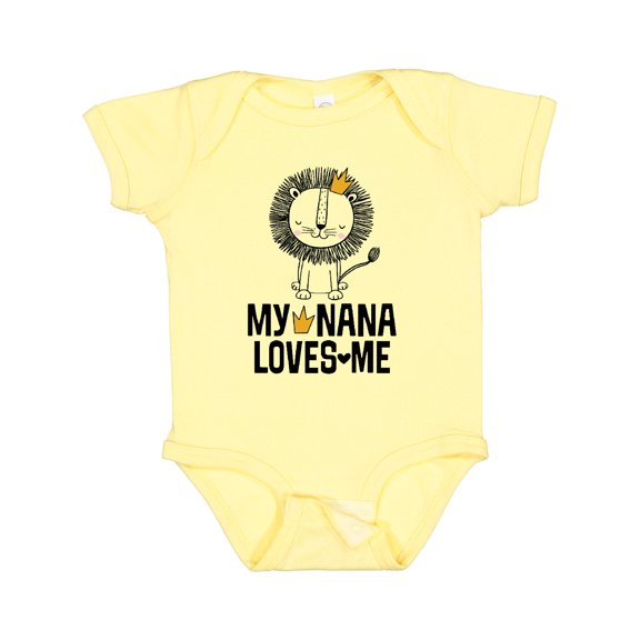 Inktastic My Nana Loves Me Grandson Lion Boys Baby Bodysuit