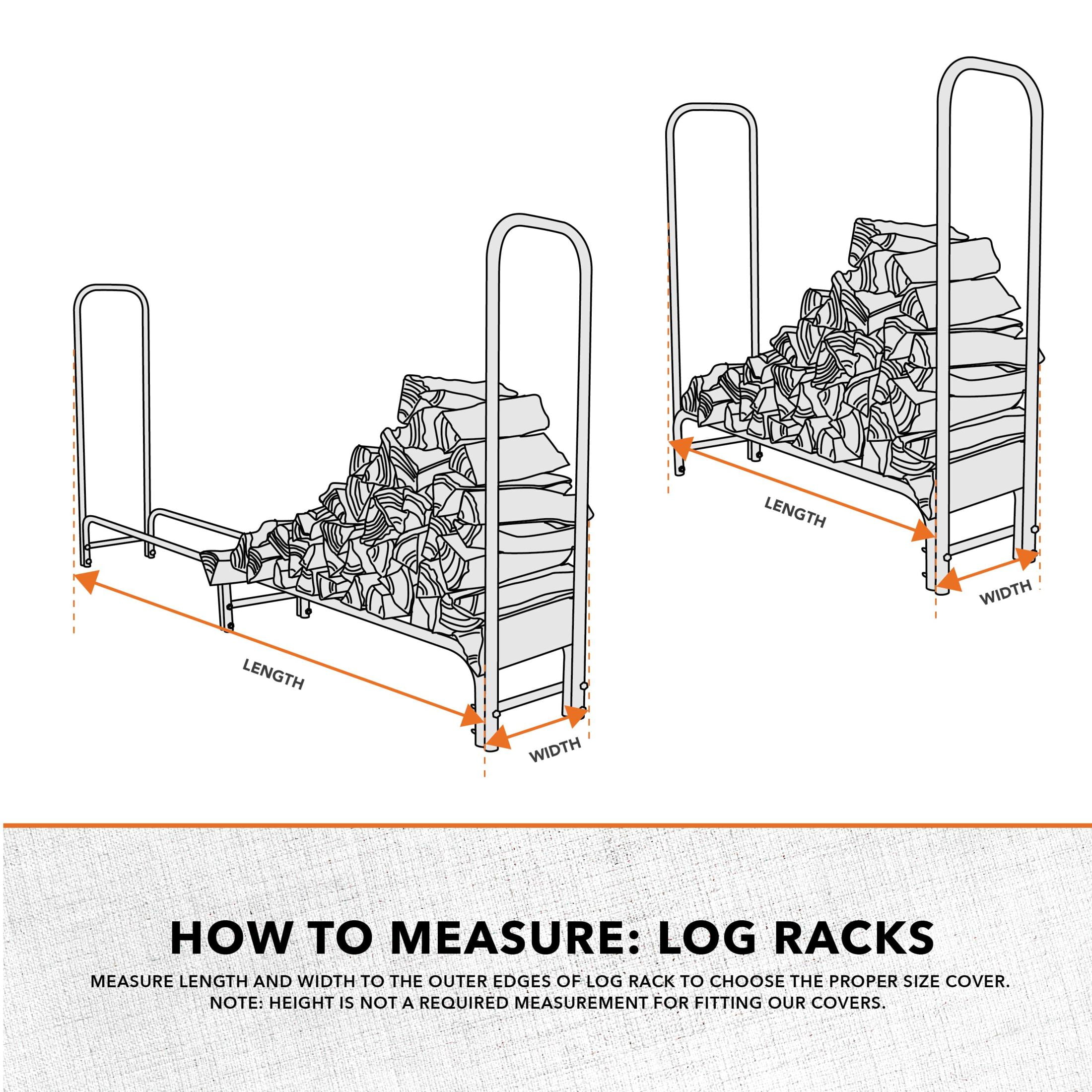 Modern Leisure Monterey 4 Feet Outdoor Log Rack Cover, 48" L x 24" W x 42" H, Black