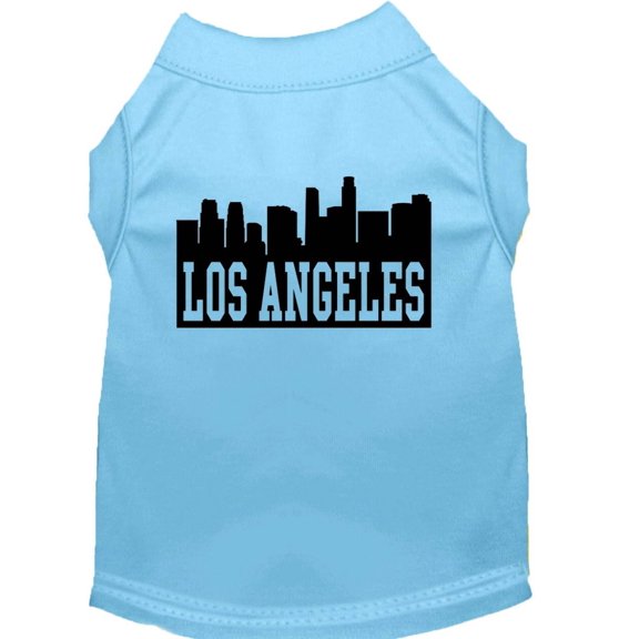 Los Angeles Skyline Screen Print Shirt Baby Blue XS (8)