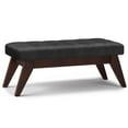 thumbnail image 4 of WyndenHall  Tierney 40 inch Wide Mid Century Modern Rectangle Ottoman Bench Distressed Black N/A Upholstered,Faux Leather Urban,Mid-Century Modern, 4 of 5