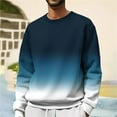 thumbnail image 2 of Sweatshirts For Men Gradient Color Printed Casual Crewneck Plus Size Long Sleeve Tops Sporty Hoodless Sweatshirt For Fall Winter, 2 of 4