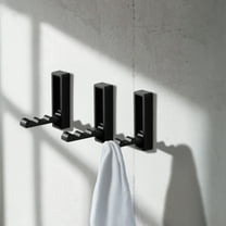 5 Pcs Foldable Gold Wall Hooks for Hanging, Fold Up Metal Wall Hooks, Zinc Alloy Storage Hooks for Coats Hats and Bags, Matte Black Modern Design