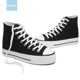 thumbnail image 5 of Zapatos de lona con plataforma alta para mujer, cómodas zapatillas de lona con plataforma alta a la moda para mujer, lindas zapatillas de lona de media pantorrilla., 5 of 5