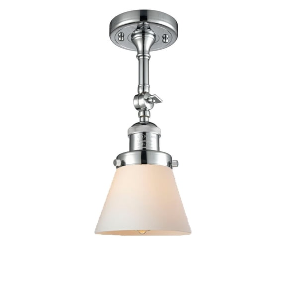 Innovations 1-LT LED Small Cone 6" Semi-Flush Mount - Polished Chrome - 201F-PC-G61-LED