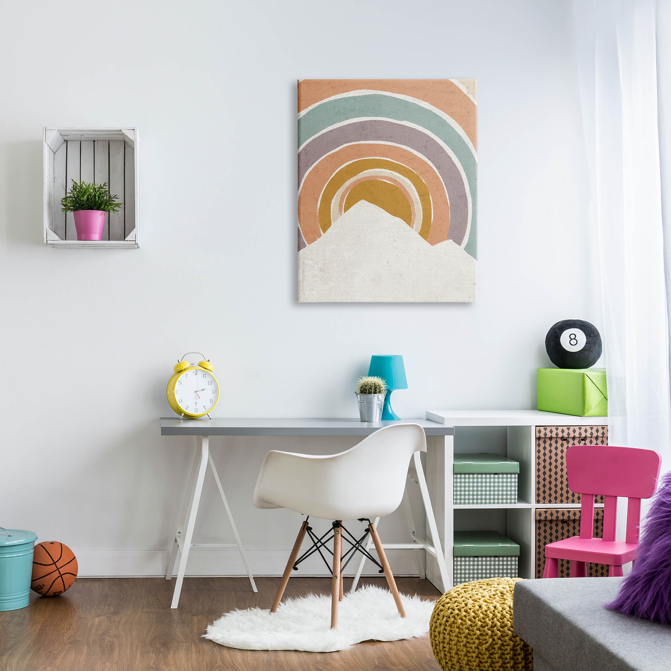 Stupell Industries Circular Geometric Mountain Landscape Graphic Art Gallery Wrapped Canvas Print Wall Art, Design by Loni Harris