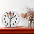 thumbnail image 2 of Yayeee 10" Wall Clock Battery Operated Quartz Round Silent Non-Ticking Home Decor,Colorful Flower, 2 of 6