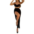 thumbnail image 3 of TRKIYQC vestidos de mujer casuales verano, sin mangas drapeado cuello espalda descubierta Slit verano vestido largo para cóctel TRKIYQC  casual, 3 of 9