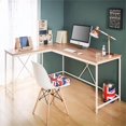 thumbnail image 2 of Klair Living Olympus Contemporary Wood and Metal Corner Desk in Oak, 2 of 4