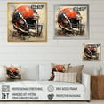 thumbnail image 4 of Designart "Football Helmet in Black and Red" Sports Wall Art - Modern Red Sport Football Entryway Wall Art, 4 of 6