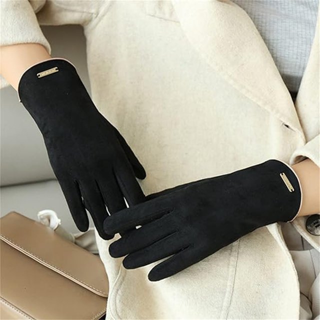 Suede Warm Gloves For Men And Women With Heating In Winter Non Flip Velvet Gloves For Screen Rub Gloves Medium Late Gloves Disposable Non Late Gloves Reading Gloves Gloves Reusable Small Cleaning