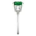 thumbnail image 3 of Three-Stone Engagement Ring for Women - 3ct Simulated Emerald in 14K White Gold Promise Ring, 3 of 6