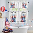 thumbnail image 4 of Independence Day Kitchen Curtains Valances 3 Piece Set, Welcome Flowers Butterfly Rod Pocket Tier Curtain and Valance Drapes for Small Window 24 Inch Length for Bedroom Cafe, 4 of 9