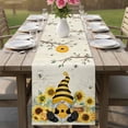 thumbnail image 4 of Gnomes Sunflower Table Runner - 72 Inch Long Bees Branches Floral Elegant Pastoral Cotton and Linen Blended Dress Scarves Farmhouse Table Runner for Kitchen Dining, Coffee Table, 13" x 72", 4 of 8