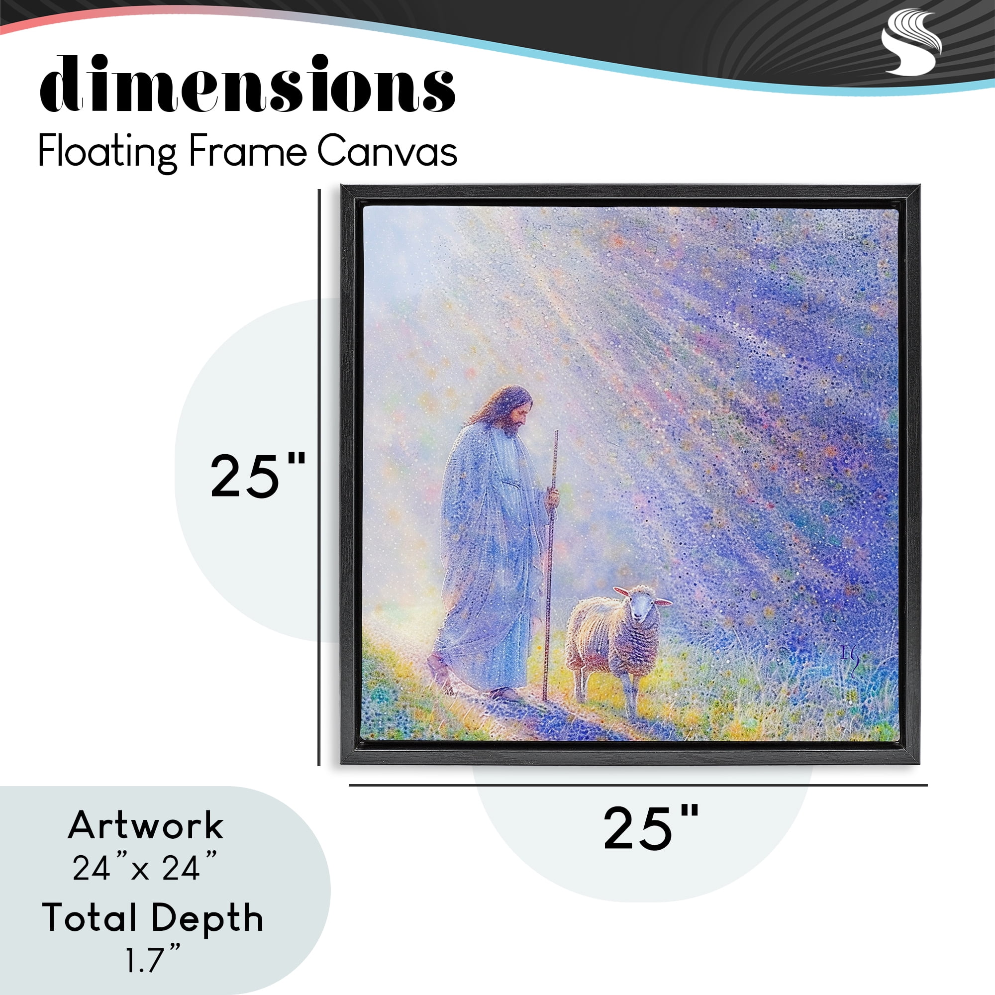 Guiding Light Shepherd Black Framed Floater Canvas Wall Art, design by Ivan Guaderrama