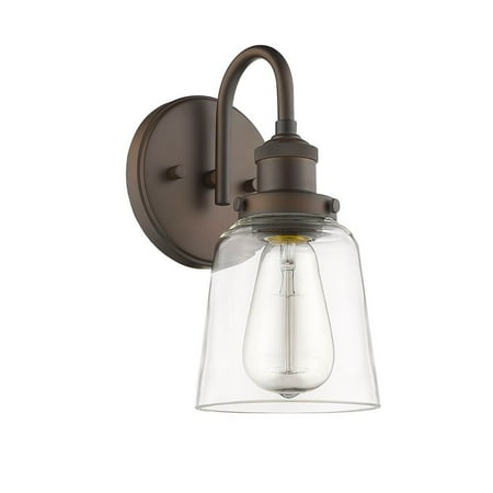 CFC Lighting 1 Light Clear Bell Glass Wall Sconce in Oiled Bronze