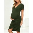 thumbnail image 5 of Short Sleeve Summer Maternity Dress for Woman Ruched Pregnancy Clothes, 5 of 7