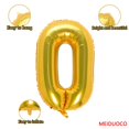 thumbnail image 2 of Globo de aluminio MEIDUOCO, 32 cm, dorado, número 0, para fiesta de cumpleaños, 2 of 7