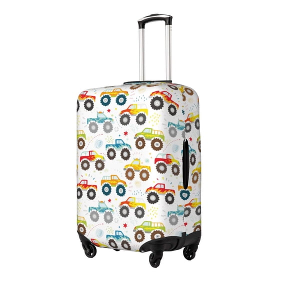 Rateoe Cartoon Monster Trucks Printed Luggage Cover, Suitcase Protector Fits 18-32 Inch Luggage-Small