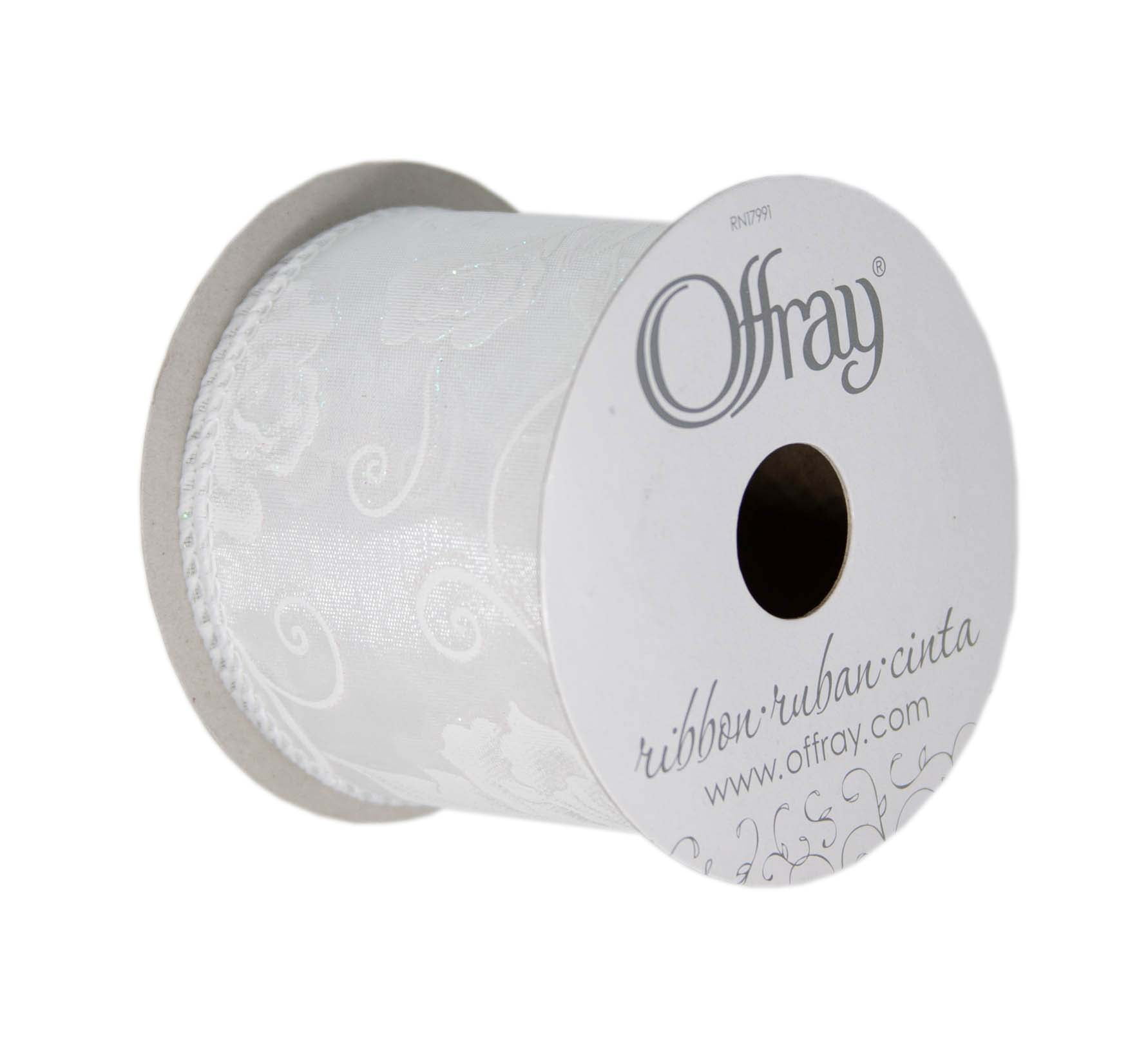 Offray White Olivia Ribbon - Each