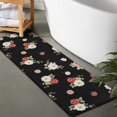 thumbnail image 2 of Pioneer Flower Floral Print Pattern Bathroom Rugs Mat, Non Slip Microfiber Bathroom Rug with Rubber Backing, Soft Mats for Bathroom Floor Tub Shower, 17"x47", 2 of 5