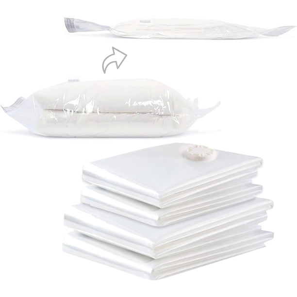 Bolsas de vacío, bolsas de almacenamiento resistentes y resistentes que ahorran espacio, bolsas de vacío impermeables y herméticas para ropa y ropa de cama, bolsas de vacío reutilizables que ahorran