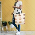 thumbnail image 4 of FORMRS Womens Canvas Tote Bag with Zipper Inner Pocket Shoulder Handbag, Red Cakes, 4 of 7