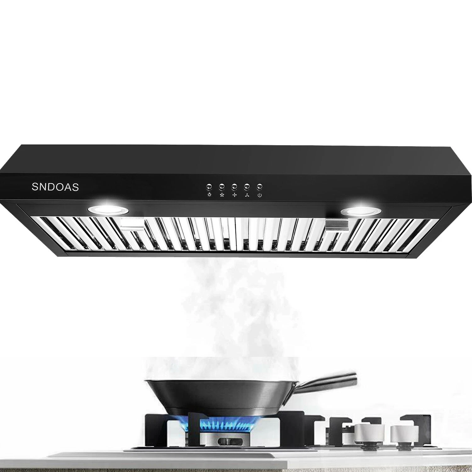 Range Hood 30 inch Under Cabinet Vent Hood 600 CFM Stainless Steel 3-Speed Strong Air-flow KITCHEN RANGE HOOD