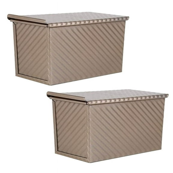 2 Pack Non-Stick Loaf Bread Pan with Lid, Carbon Steel Baking Pan for Homemade Bread, Toast, and Bakeware