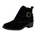 thumbnail image 2 of POROPL Ankle Boots for Women Fashion Suede Buckle Shoes,Boots Size 5.5, 2 of 7