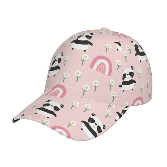 Picia Cute Cartoon Panda pattern Trucker Low Profile Hat Men Women Baseball Cap Dad Hat Adjustable Unconstructed Plain Cap